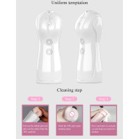 Мастурбатори Vibrating and Flashing Masturbation Cup USB 7+7 Function / Talk Mode (White) — Переглянути зображення 6