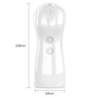 Мастурбатори Vibrating and Flashing Masturbation Cup USB 7+7 Function / Talk Mode (White) — Переглянути зображення 7