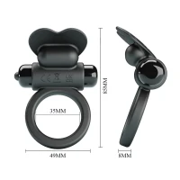 Віброкільце для члена Pretty Love Vibrant Penis Ring Debonaire, чорне — Переглянути зображення 5