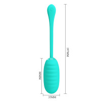Віброяйце Pretty Love Kirk Super Soft Silicone, бірюзове — Просмотреть изображение 3