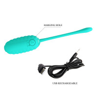 Віброяйце Pretty Love Kirk Super Soft Silicone, бірюзове — Просмотреть изображение 5