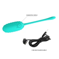 Віброяйце Pretty Love Kirk Super Soft Silicone, бірюзове — Переглянути зображення 5