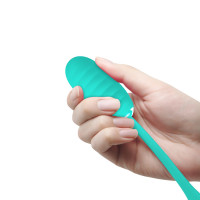 Віброяйце Pretty Love Kirk Super Soft Silicone, бірюзове — Просмотреть изображение 6