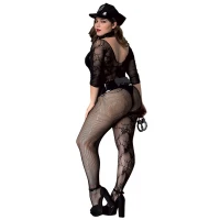 Еротичний комбінезон сітка BLACK POLICE OUTFIT XL/XXL (Size: XL/XXL) — Переглянути зображення 2