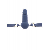 Кляп у вигляді фалоса Taboom Silicone Penis Ball Gag, синій