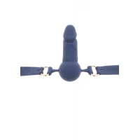 Кляп у вигляді фалоса Taboom Silicone Penis Ball Gag, синій — Переглянути зображення 2