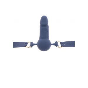 Кляп у вигляді фалоса Taboom Silicone Penis Ball Gag, синій