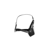 Маска-кляп Head Harness with Mouth Cover and Solid Ball Gag, чорна — Переглянути зображення 4