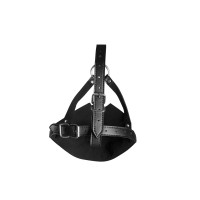 Маска-кляп Head Harness with Mouth Cover and Solid Ball Gag, чорна — Переглянути зображення 5