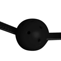 Маска-кляп Head Harness with Mouth Cover and Solid Ball Gag, чорна — Переглянути зображення 6