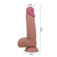 Фалоімітатор Sliding Skin Bendable 8.1, тілесний — Переглянути зображення 3