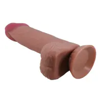 Фалоімітатор Sliding Skin Bendable 8.1, тілесний — Переглянути зображення 7