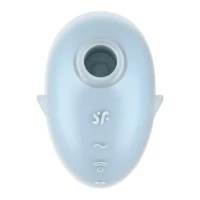 Вакуумний стимулятор клітора для жінок з вібрацією Satisfyer Cutie Ghost, блакитний — Переглянути зображення 4