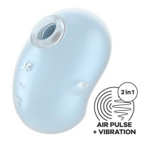 Вакуумний стимулятор клітора для жінок з вібрацією Satisfyer Cutie Ghost, блакитний — Просмотреть изображение 5