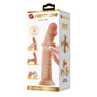 Фалоімітатор PRETTY LOVE -SHARIFE 10(254mm) Sliding Skin Series TPR, Suction base Bendable — Переглянути зображення 6