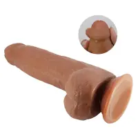 Фалоімітатор з мошонкою PRETTY LOVE - DRACO 9.2(233mm) Sliding Skin Series TPR, Suction base — Переглянути зображення 3