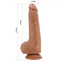 Фалоімітатор з мошонкою PRETTY LOVE - DRACO 9.2(233mm) Sliding Skin Series TPR, Suction base — Переглянути зображення 5