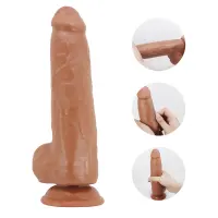 Фалоімітатор з мошонкою PRETTY LOVE - DRACO 9.2(233mm) Sliding Skin Series TPR, Suction base — Переглянути зображення 9