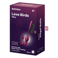 Вагінальні кульки з вібрацією Satisfyer Love Birds Vary, бордові — Переглянути зображення 4