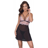 Пеньюар Babydoll, чорно-рожевий, S — Просмотреть изображение 5