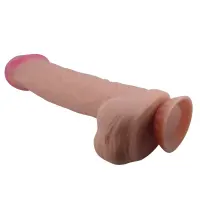 Фалоімітатор Baile Sliding Skin 10,2'', з присоскою, гнучкий — Переглянути зображення 6