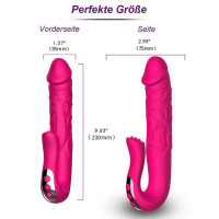 Подвійний вібростимулятор B-Series Realistic Tongue Stimulating, червоний