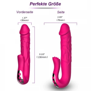 Подвійний вібростимулятор B-Series Realistic Tongue Stimulating, червоний