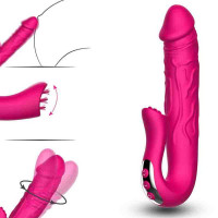 Подвійний вібростимулятор B-Series Realistic Tongue Stimulating, червоний — Просмотреть изображение 3