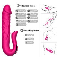 Подвійний вібростимулятор B-Series Realistic Tongue Stimulating, червоний — Просмотреть изображение 4