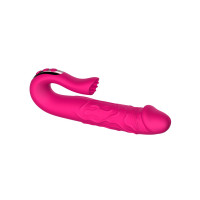 Подвійний вібростимулятор B-Series Realistic Tongue Stimulating, червоний — Просмотреть изображение 5