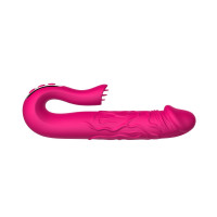 Подвійний вібростимулятор B-Series Realistic Tongue Stimulating, червоний — Просмотреть изображение 8