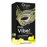 Збуджуючий гель з ефектом вібрації Orgie Dual Vibe! Liquid Vibrator Lemon Gin and Tonic, лимонний дж — Переглянути зображення 2