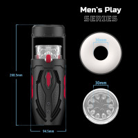 Мастурбатор з поштовхами і ротацією Men's Play Automatic Male Masturbator B1, чорний — Просмотреть изображение 4