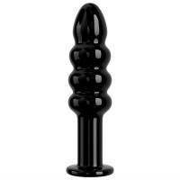 Анальна пробка Love Toy Glass Romance Dildo, чорна