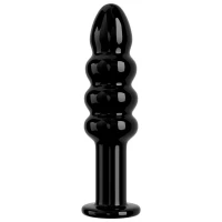 Анальна пробка Love Toy Glass Romance Dildo, чорна — Просмотреть изображение 2