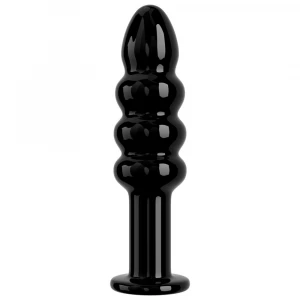 Анальна пробка Love Toy Glass Romance Dildo, чорна