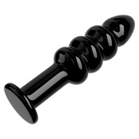 Анальна пробка Love Toy Glass Romance Dildo, чорна — Просмотреть изображение 3