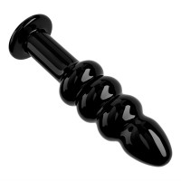 Анальна пробка Love Toy Glass Romance Dildo, чорна — Просмотреть изображение 4