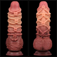Фалоімітатор Dual-Layered Silicone Nature Cock 9.5, коричневий — Переглянути зображення 6