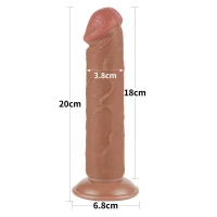 Фалоімітатор 8'' SLIDING SKIN DUAL LAYER DONG BROWN