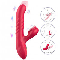 Вібратор з поштовхами Sweet Play G-Spot Vibrator With Thrusting А2, червоний — Просмотреть изображение 3