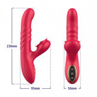 Вібратор з поштовхами Sweet Play G-Spot Vibrator With Thrusting А2, червоний — Просмотреть изображение 5