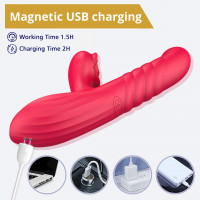 Вібратор з поштовхами Sweet Play G-Spot Vibrator With Thrusting А2, червоний — Просмотреть изображение 6