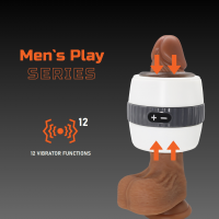 Мастурбатор з вібрацією Men's Play Vibrating Male Masturbator B3, біло-сірий — Просмотреть изображение 3