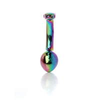 Анальна пробка Boss Series Plug Jewellery Multicolour Curved, металева, S