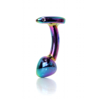 Анальна пробка Boss Series Plug Jewellery Multicolour Curved, металева, S — Просмотреть изображение 4