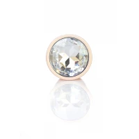 Анальна пробка B-Series Plug Jewellery Pearl Gold, металева, прозора, S — Переглянути зображення 8