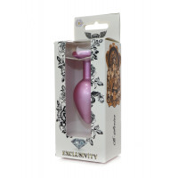 Анальна металева пробка Plug-Jewellery Pearl Pink PLUG- Clear M — Просмотреть изображение 3