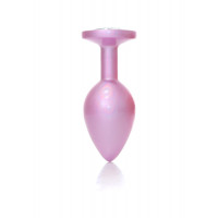 Анальна металева пробка Plug-Jewellery Pearl Pink PLUG- Clear M — Просмотреть изображение 5