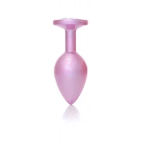 Анальна металева пробка Plug-Jewellery Pearl Pink PLUG- Clear M — Просмотреть изображение 5